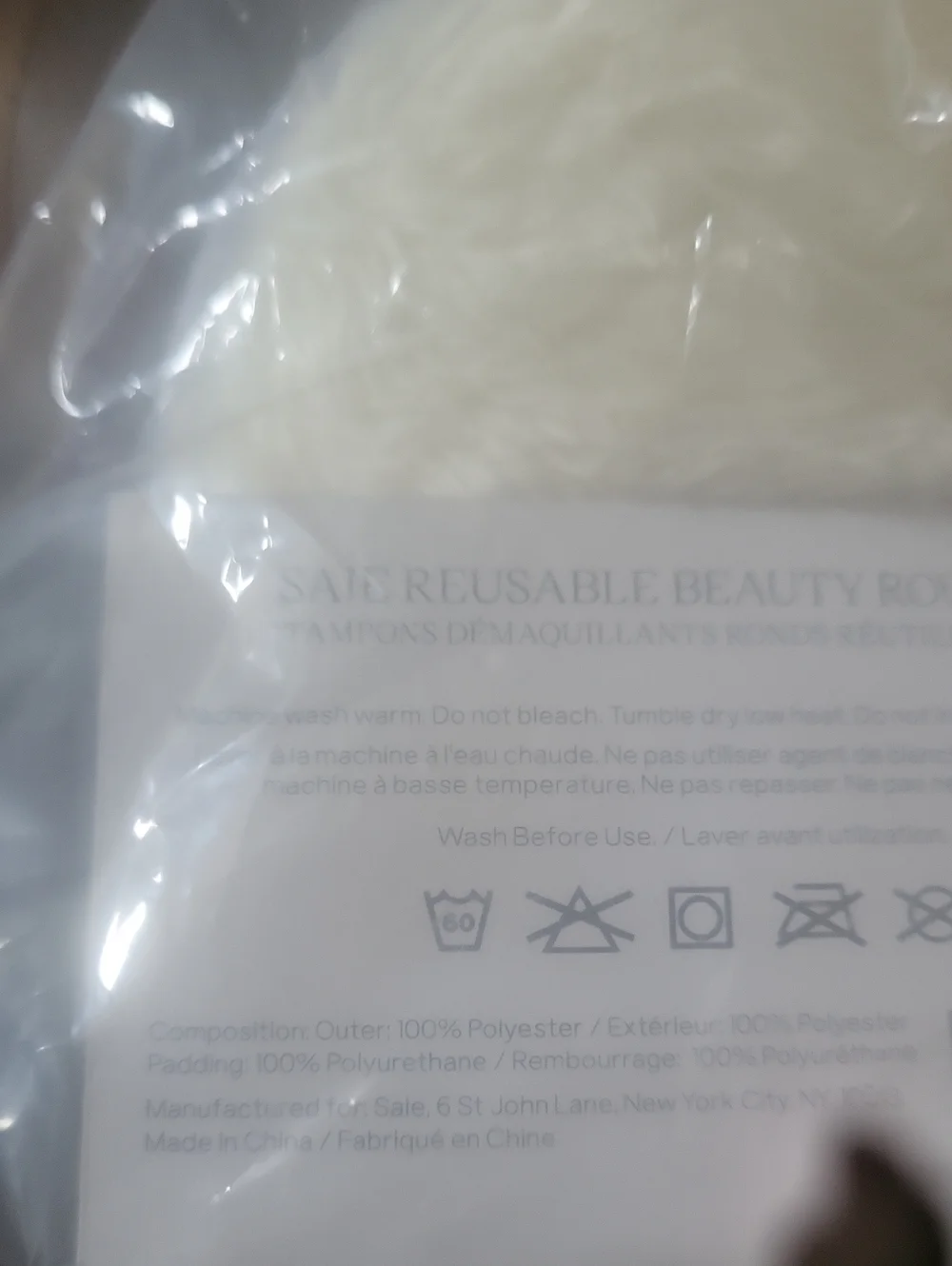 Saie Bagged Three Beauty Rounds Washable For Makeup Etc